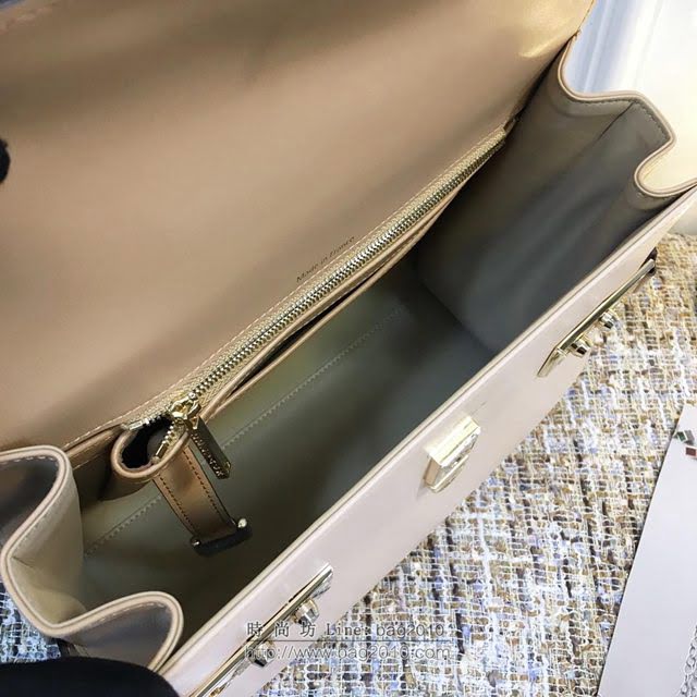 DELVAUX女包 Tempete系列 TP0028拼奶茶 原版牛皮 德爾沃拼色手提包 經典款女單肩包  fcs1063